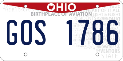 OH license plate GOS1786