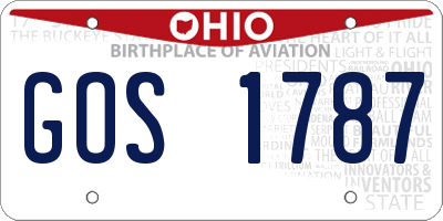 OH license plate GOS1787