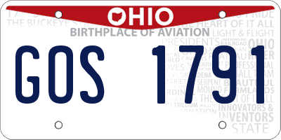 OH license plate GOS1791