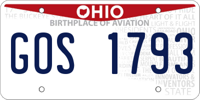 OH license plate GOS1793