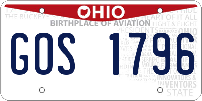 OH license plate GOS1796