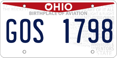 OH license plate GOS1798