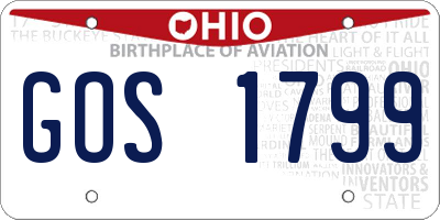 OH license plate GOS1799