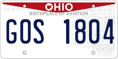 OH license plate GOS1804