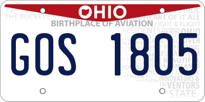 OH license plate GOS1805