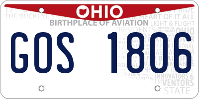 OH license plate GOS1806