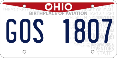 OH license plate GOS1807
