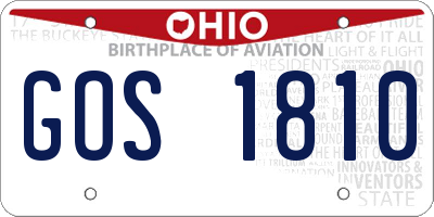 OH license plate GOS1810