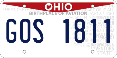 OH license plate GOS1811