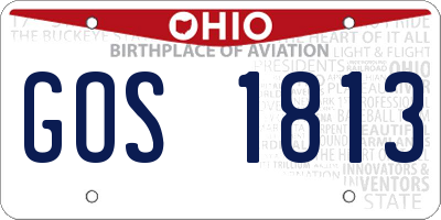 OH license plate GOS1813