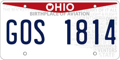 OH license plate GOS1814