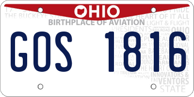 OH license plate GOS1816