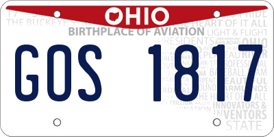 OH license plate GOS1817