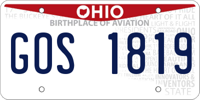 OH license plate GOS1819