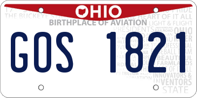 OH license plate GOS1821