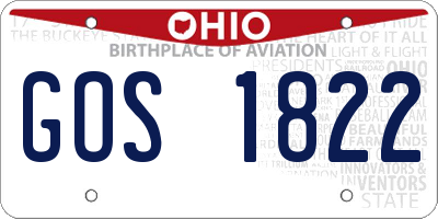 OH license plate GOS1822