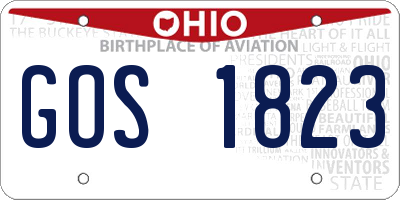 OH license plate GOS1823