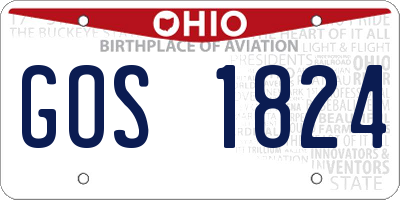 OH license plate GOS1824