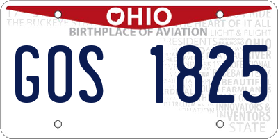 OH license plate GOS1825