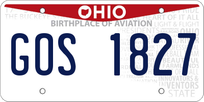 OH license plate GOS1827