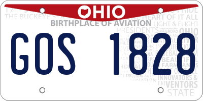 OH license plate GOS1828