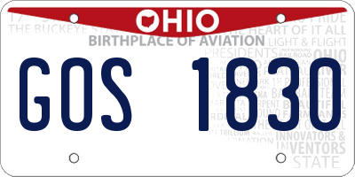 OH license plate GOS1830