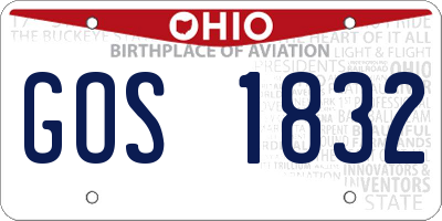 OH license plate GOS1832