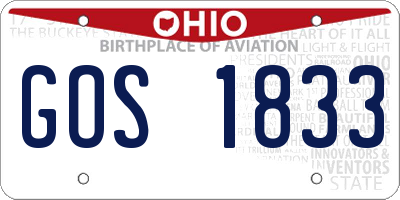 OH license plate GOS1833