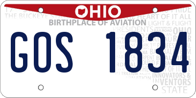OH license plate GOS1834