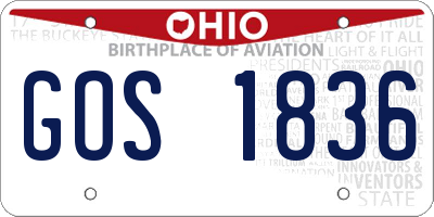 OH license plate GOS1836