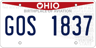OH license plate GOS1837