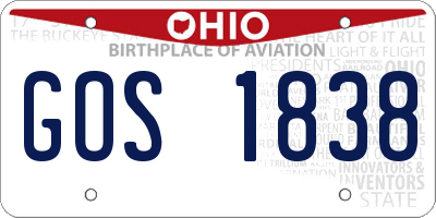 OH license plate GOS1838