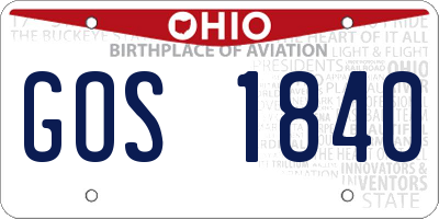 OH license plate GOS1840