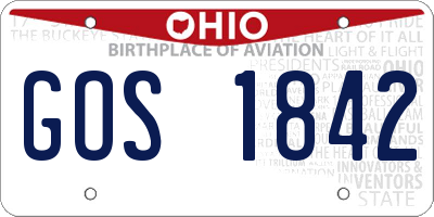 OH license plate GOS1842