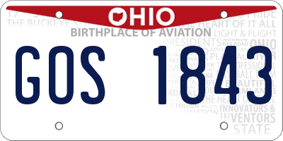 OH license plate GOS1843