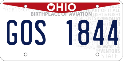 OH license plate GOS1844