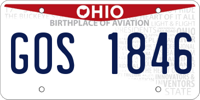OH license plate GOS1846