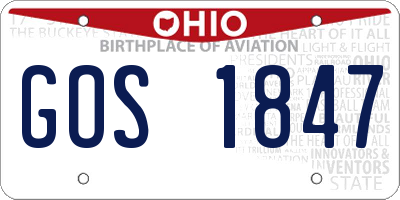 OH license plate GOS1847
