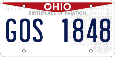 OH license plate GOS1848