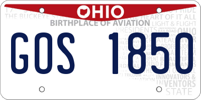 OH license plate GOS1850