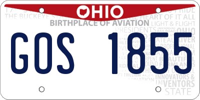 OH license plate GOS1855
