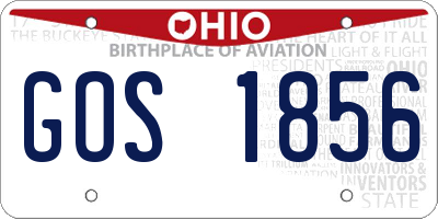 OH license plate GOS1856