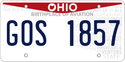 OH license plate GOS1857