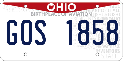 OH license plate GOS1858