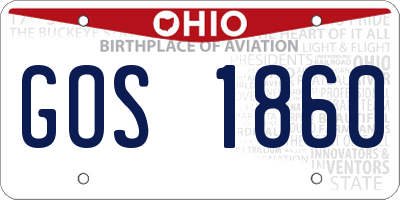 OH license plate GOS1860