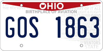 OH license plate GOS1863