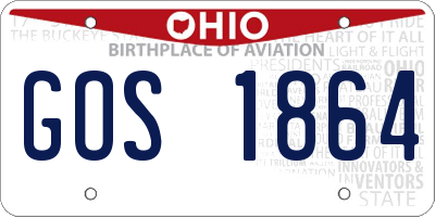 OH license plate GOS1864