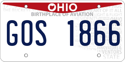OH license plate GOS1866