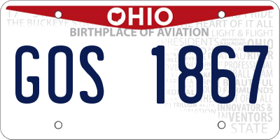 OH license plate GOS1867