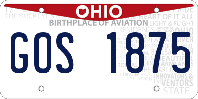 OH license plate GOS1875